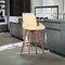 Armen Living Baylor 26" Cream Faux Leather and Walnut Wood Swivel Bar Stool LCBABAWACR26 - alternate 5